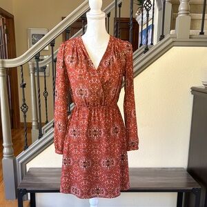 Forever 21 Rust Long Sleeve Dress Size Small